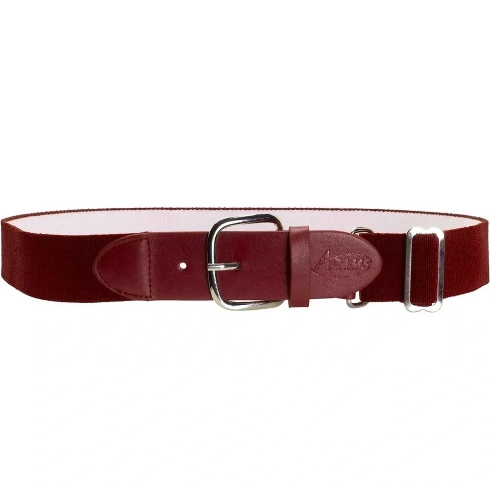 NWT ADAMS USA Adult Youth Elastic Baseball Belt 1.5” Wide Burgundy 18-40”